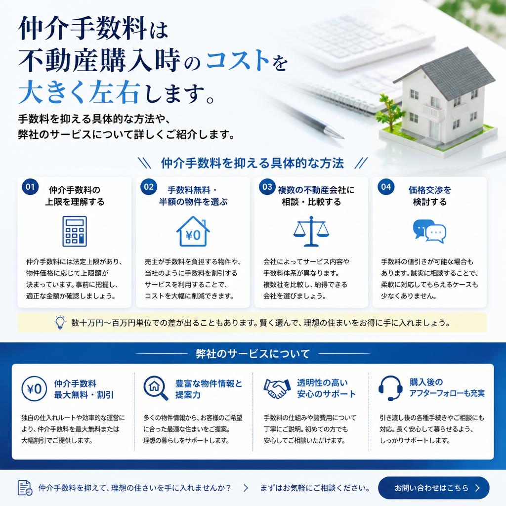 【仲介手数料を抑える方法】