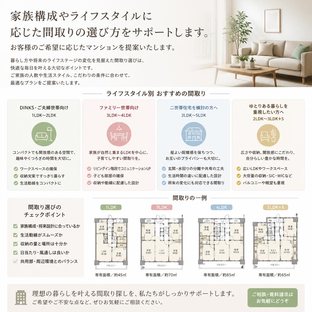 ライフスタイルに合った間取り選び