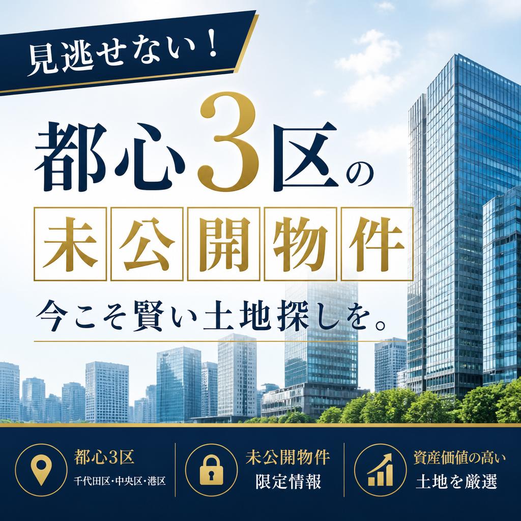 見逃せない！都心3区の未公開物件、今こそ賢い土地探しを。