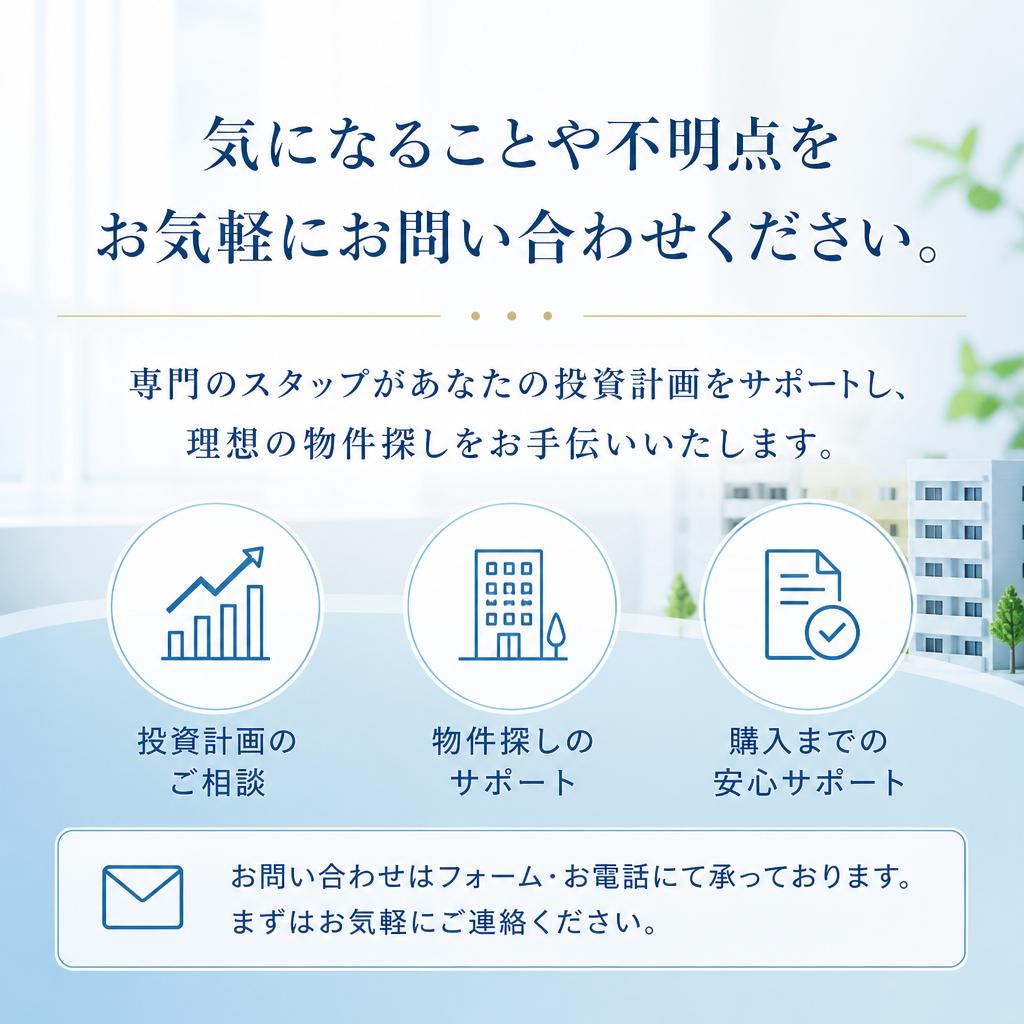 お問い合わせで未来の投資を見つけよう