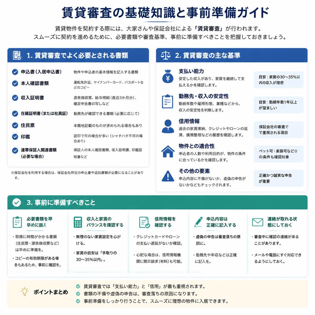 2. スムーズな賃貸審査のポイント