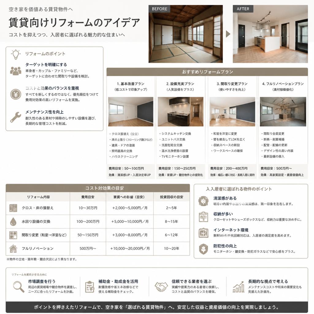 魅力的な賃貸物件へのリフォーム