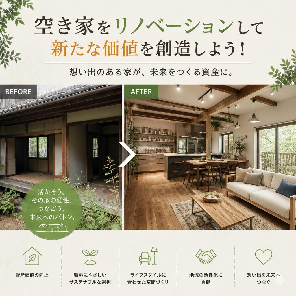 空き家をリノベーションして新たな価値を創造しよう！